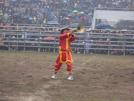 Người Hà Nội tấp nập đội mưa đi xem chọi trâu